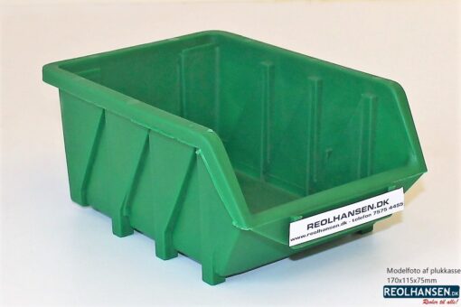 Plukkasse grøn plast model 170x115x75mm