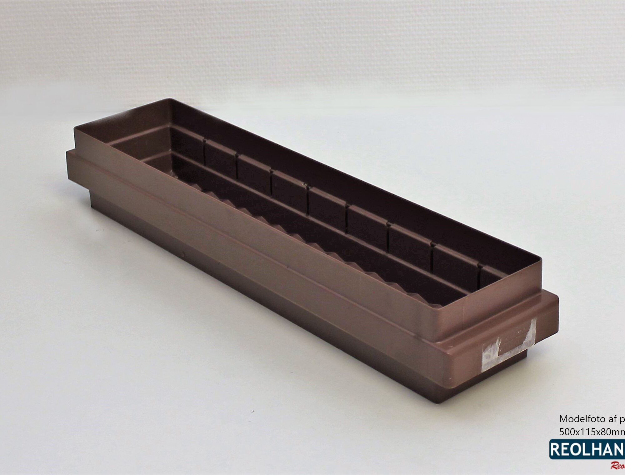 brun plastkasse 500x115x80mm