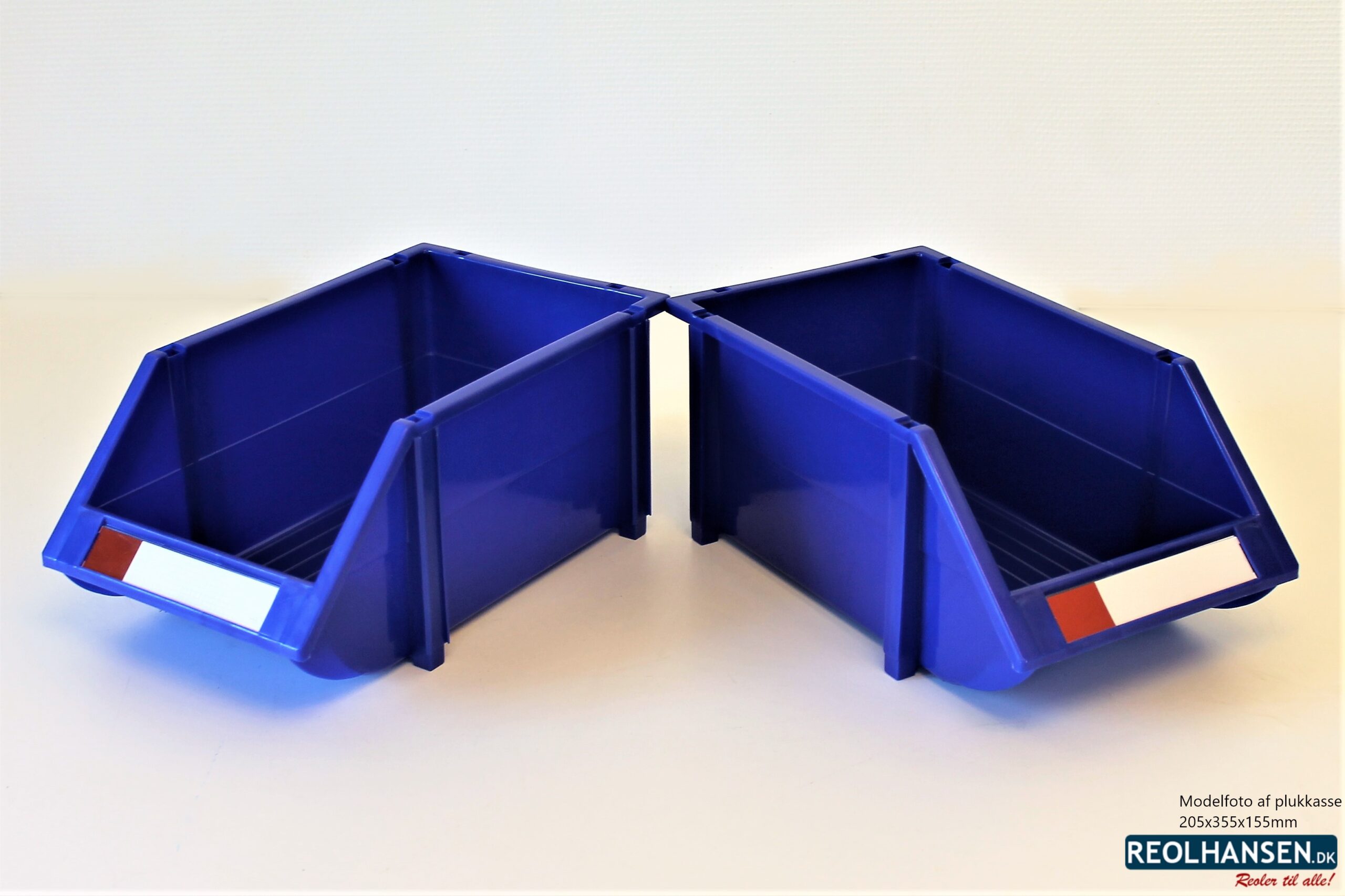 2 blå plukkasser 205x355x155mm