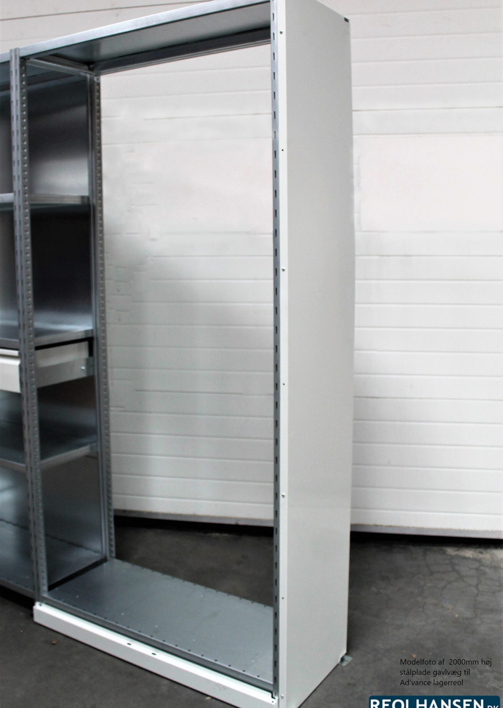 2000mm høj stålpladegavlvæg til Ad'vance lagerreol