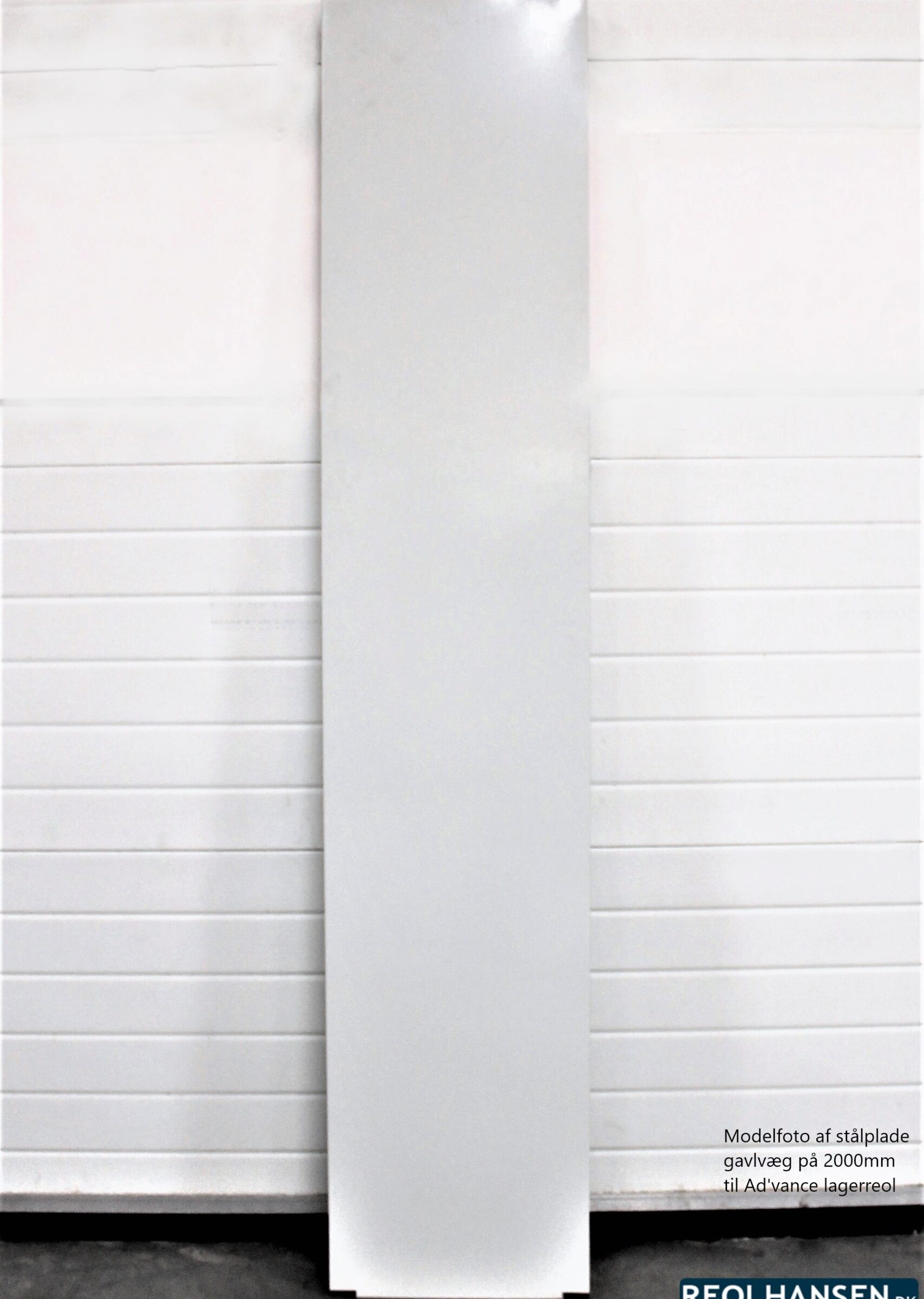 2000mm høj stålplade gavlvæg til Ad'vance lagerreol