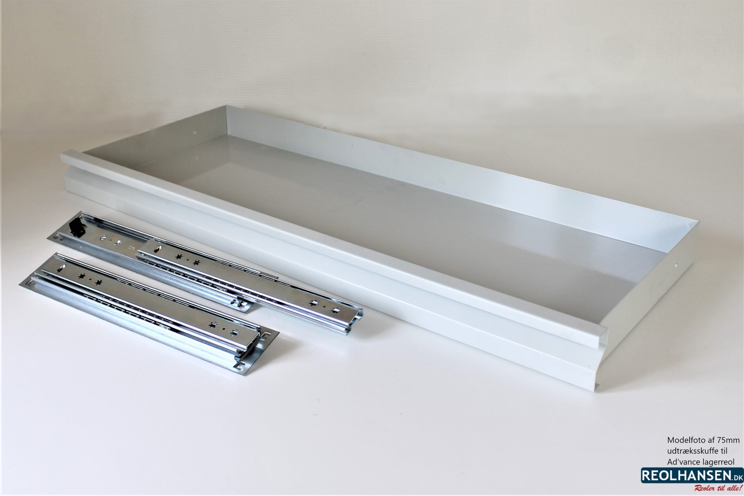 Udtræksskuffe på 75mm til Ad'vance lagerreol