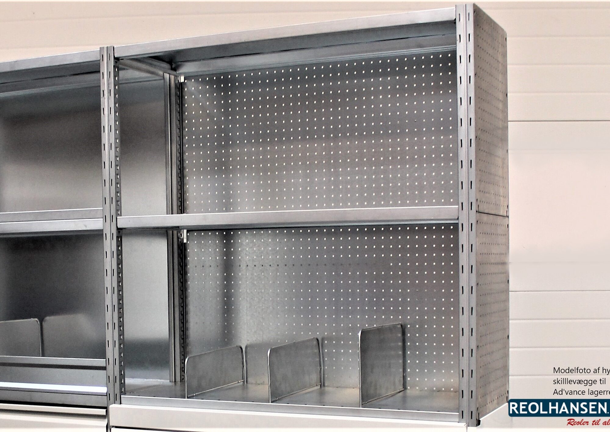 Hylde skillevægge til Ad'vance lagerreol