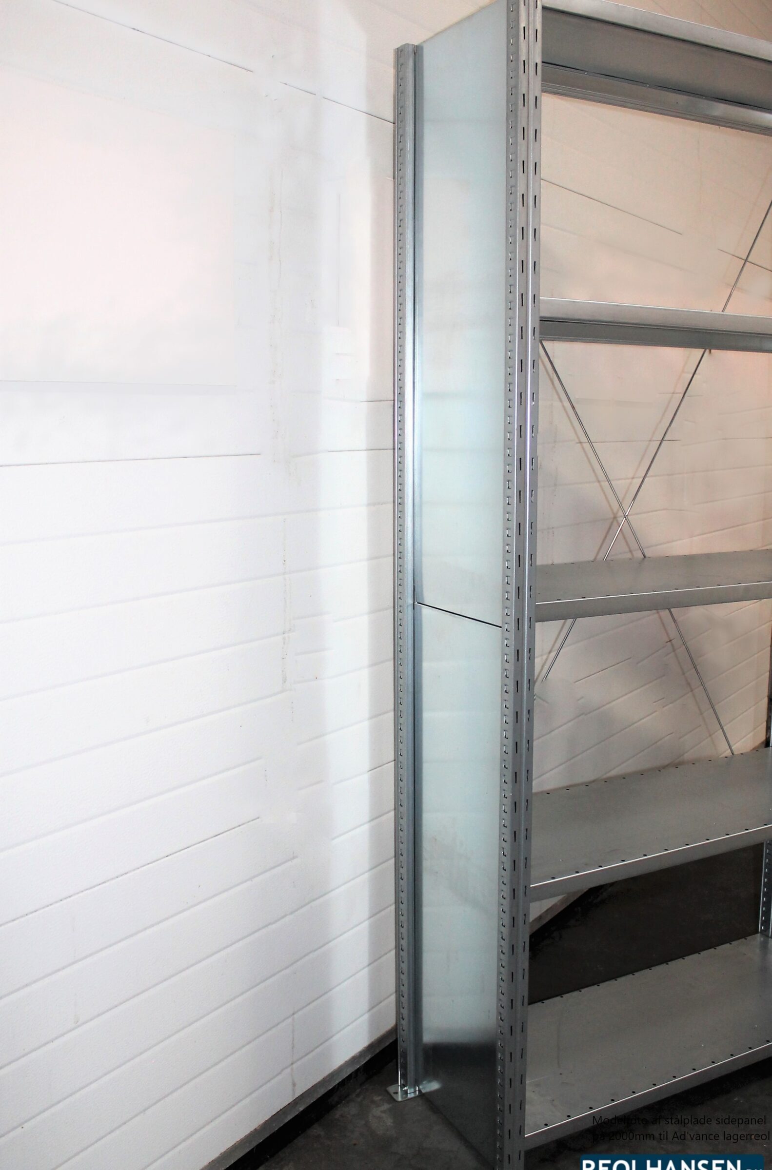 Stålplade sidepanel til Ad'vance lagerreol
