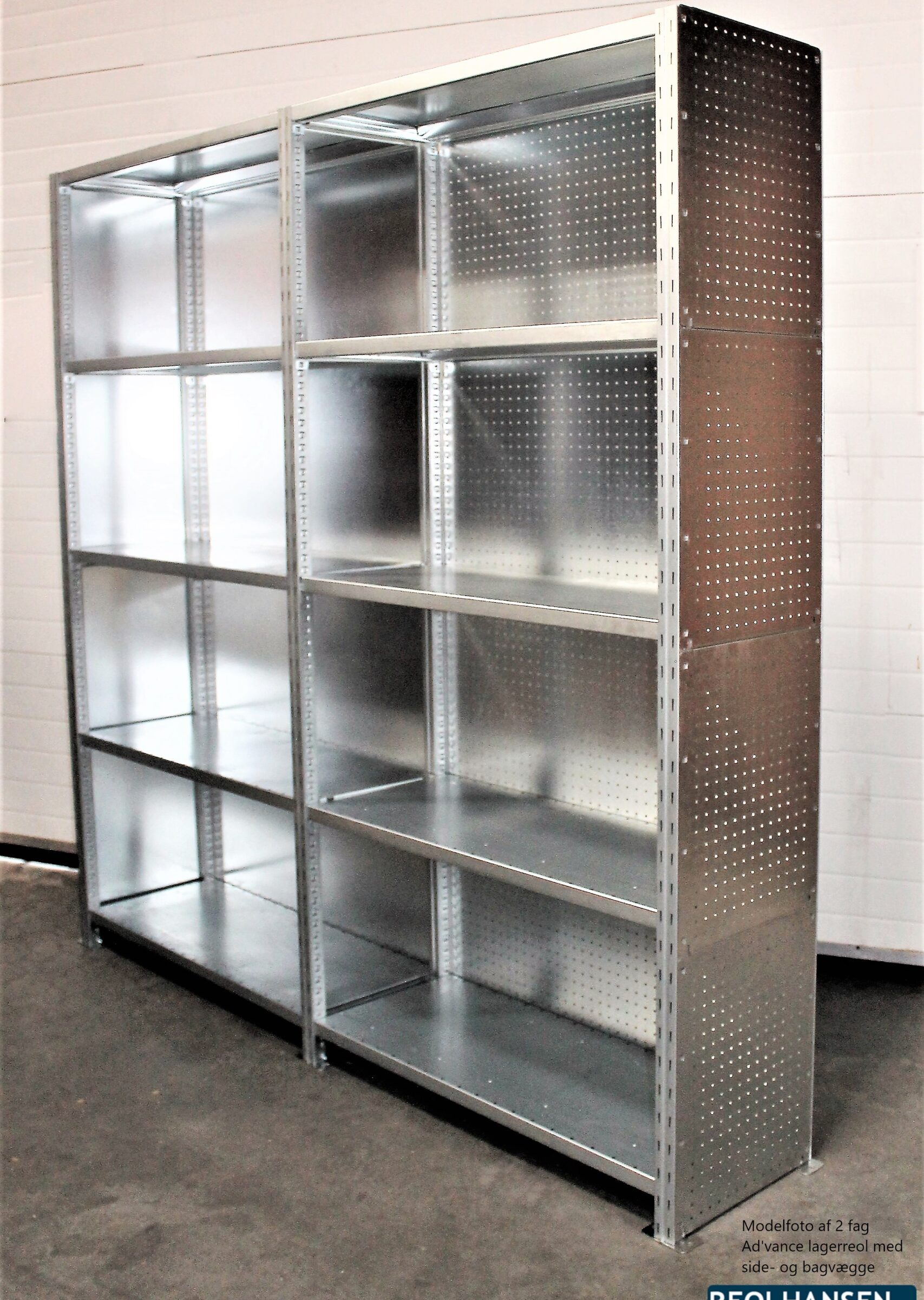 Lagerreol Ad'vance - 2 fag med bag- og gavlvægge priseksempel 3