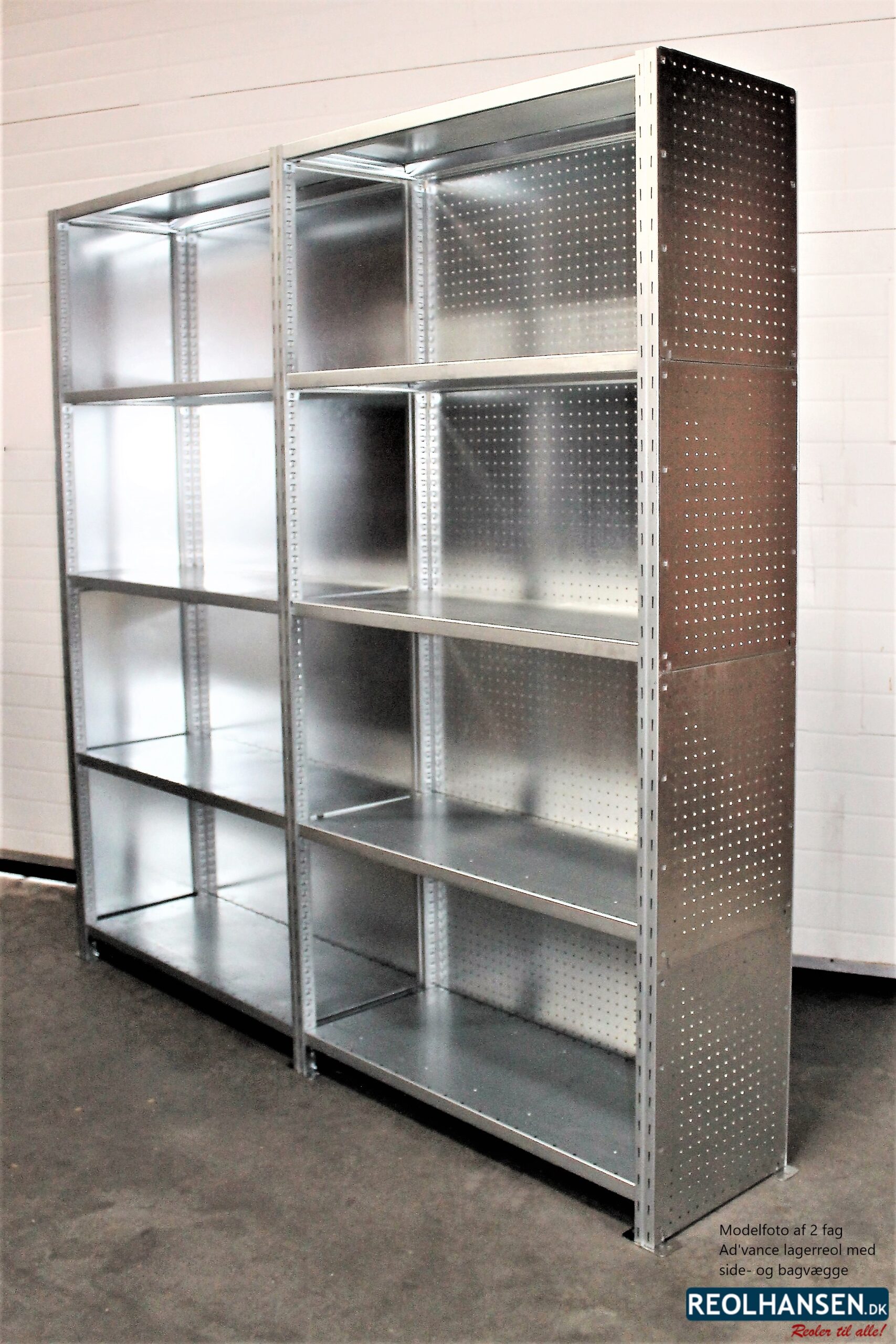 Lagerreol Ad'vance - 2 fag med bag- og gavlvægge priseksempel 3