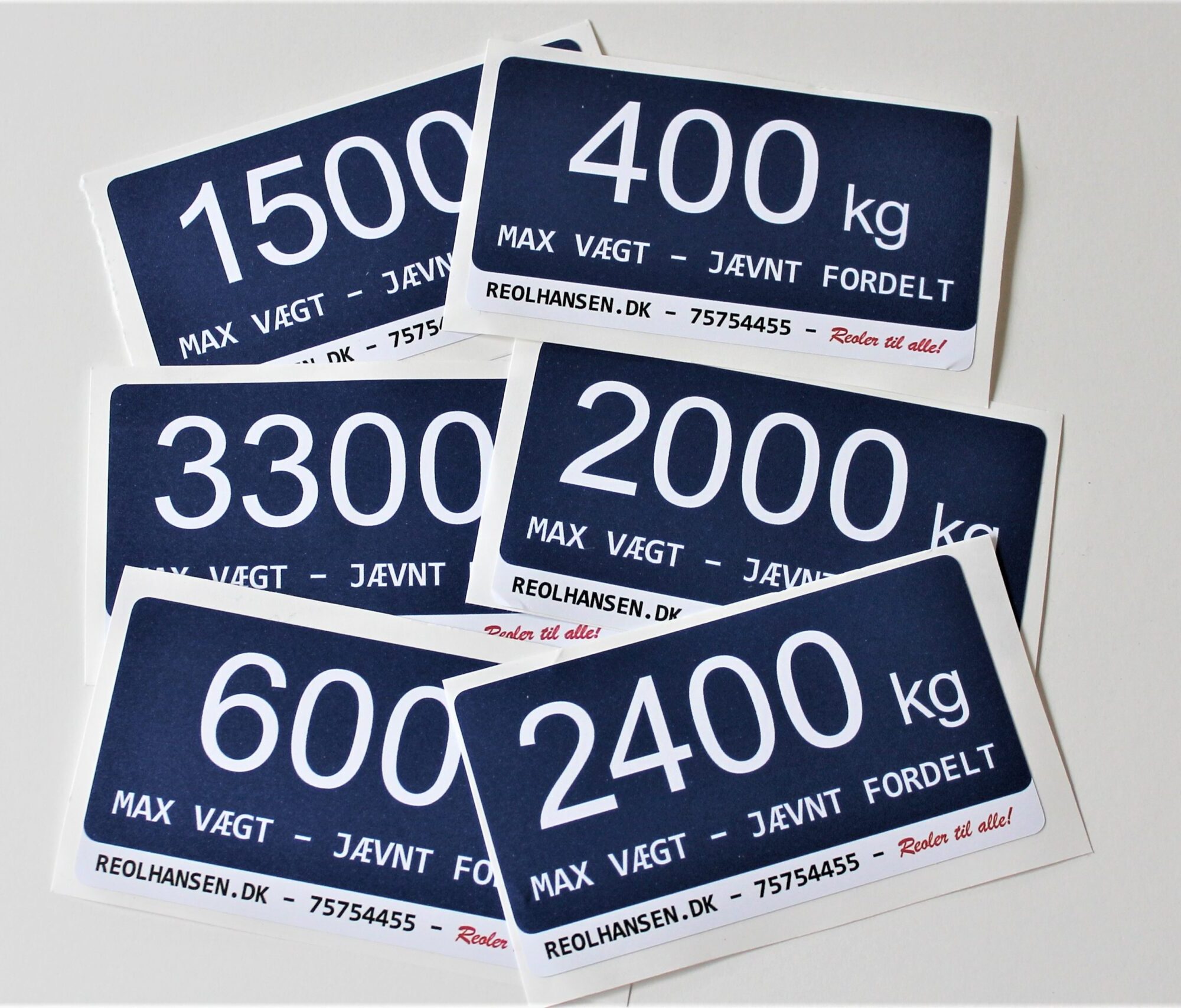 Belastningsmærkater til pallereoler