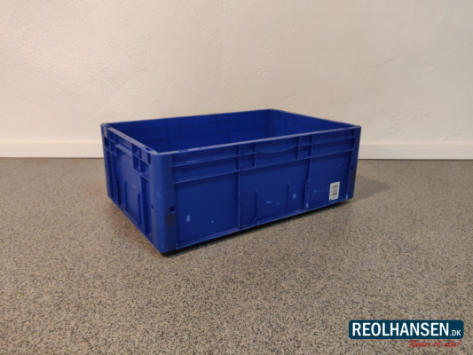 Blå plastkasse 590x395x220mm