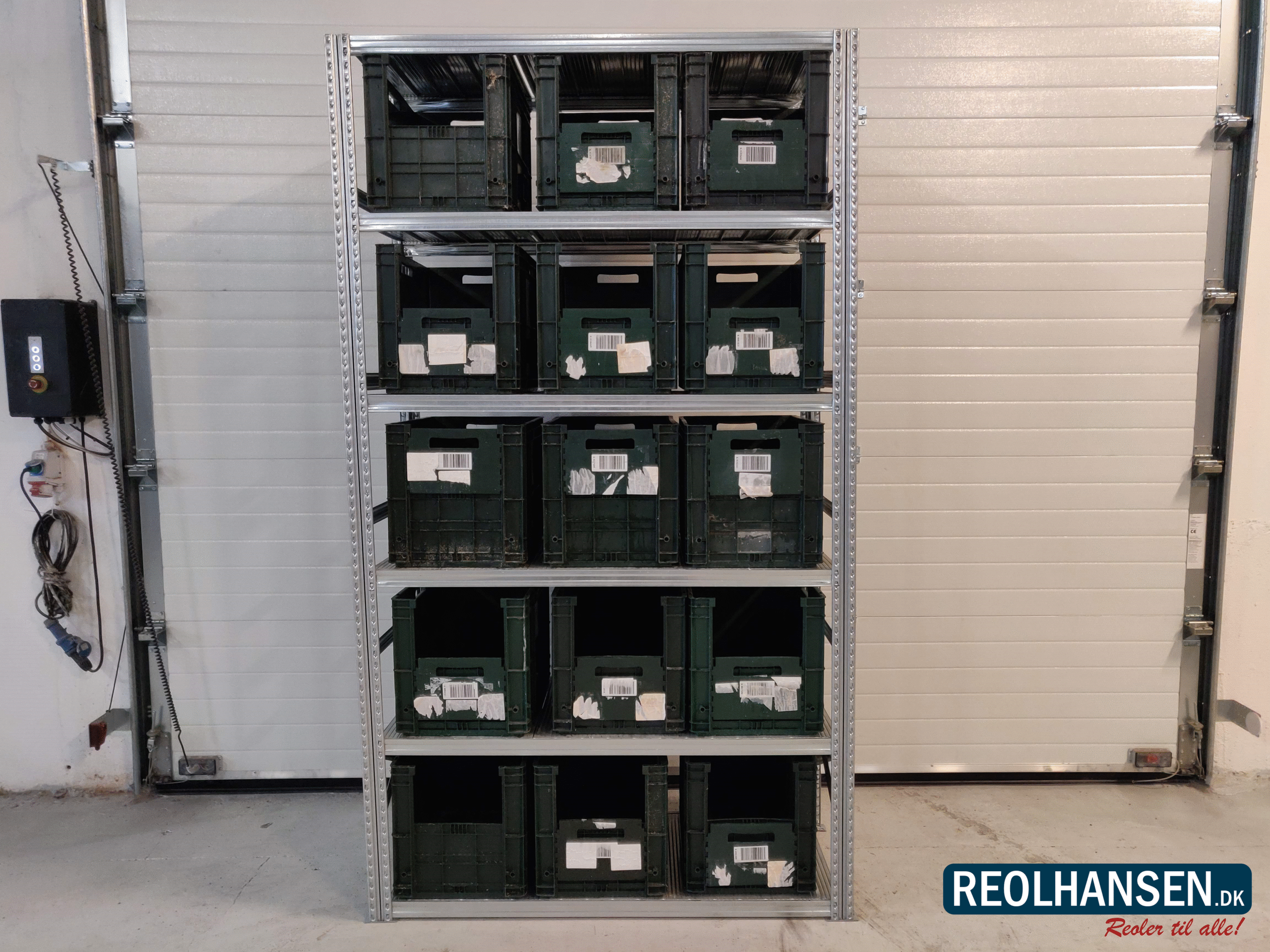 Brugt Supersnild - Startfag med 6 hylder og grønne plastkasser - Billede 2