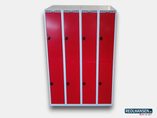 Metalskab med 8 garderobebokse 120x55x194 cm.