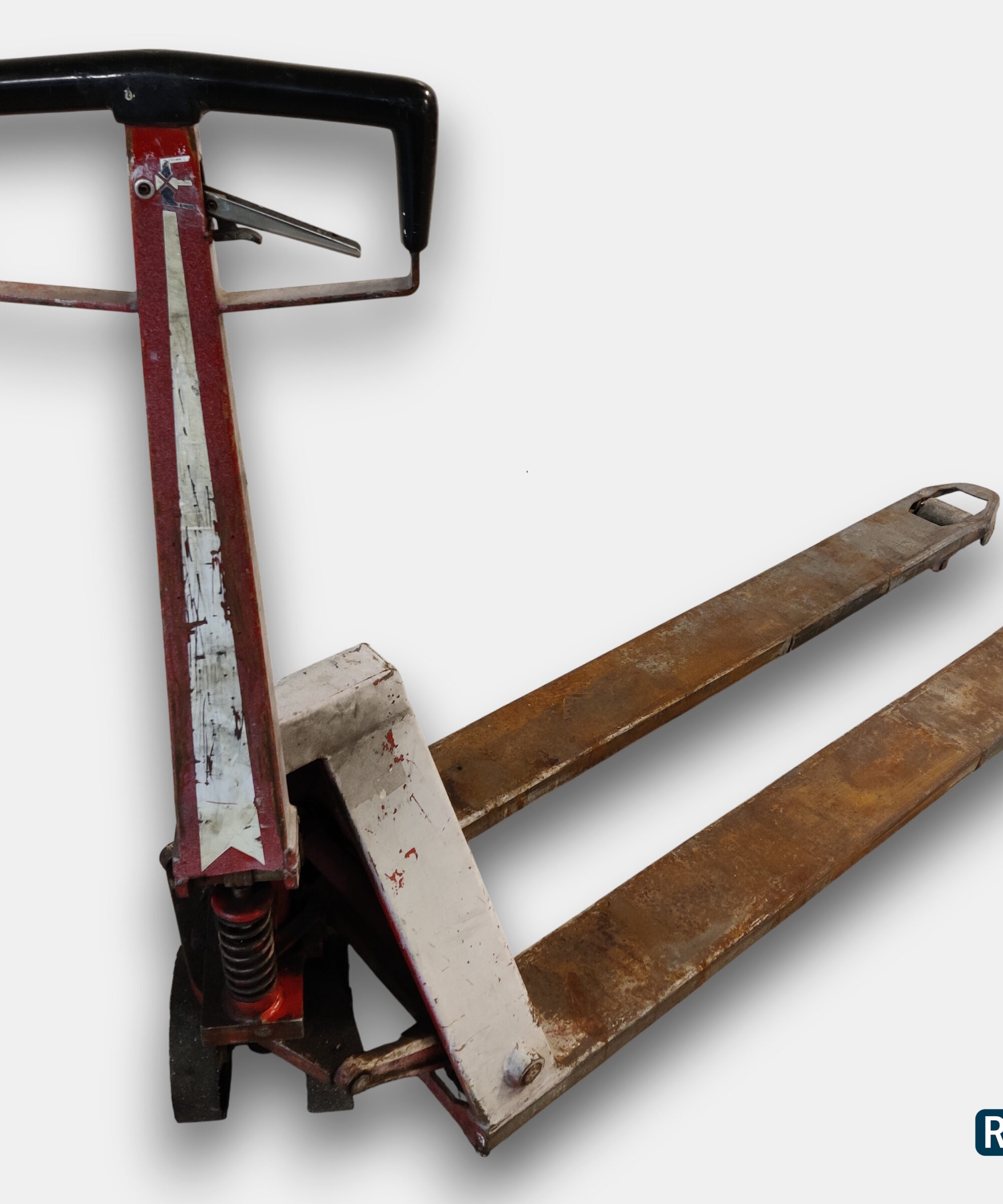 Brugt palleløfter med ekstra lange gafler