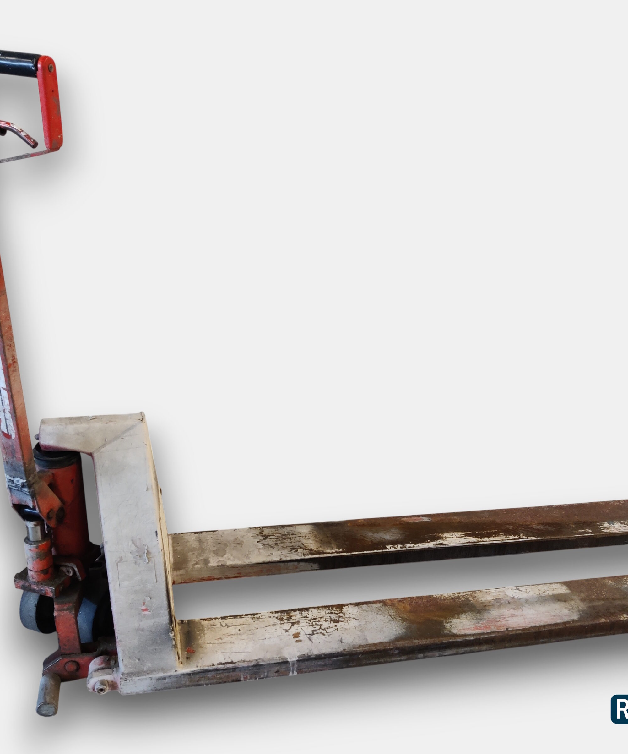 Brugt Palleløfter med ekstra lange gafler.